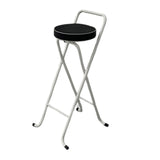 Maxbell Bar Stool Round Foldable Breakfast Bar Stool for Office Restaurant Garden Whitetube Blackseat