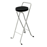 Maxbell Bar Stool Round Foldable Breakfast Bar Stool for Office Restaurant Garden Whitetube Blackseat