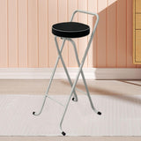 Maxbell Bar Stool Round Foldable Breakfast Bar Stool for Office Restaurant Garden Whitetube Blackseat