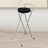 Maxbell Bar Stool Round Foldable Breakfast Bar Stool for Office Restaurant Garden Whitetube Blackseat