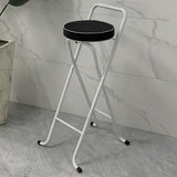 Maxbell Bar Stool Round Foldable Breakfast Bar Stool for Office Restaurant Garden Whitetube Blackseat