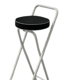 Maxbell Bar Stool Round Foldable Breakfast Bar Stool for Office Restaurant Garden Whitetube Blackseat