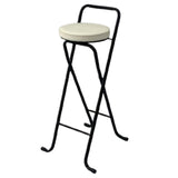 Maxbell Bar Stool Round Foldable Breakfast Bar Stool for Office Restaurant Garden Blacktube Whiteseat