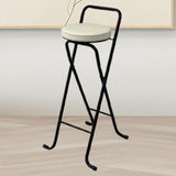 Maxbell Bar Stool Round Foldable Breakfast Bar Stool for Office Restaurant Garden Blacktube Whiteseat