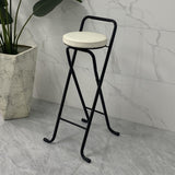 Maxbell Bar Stool Round Foldable Breakfast Bar Stool for Office Restaurant Garden Blacktube Whiteseat