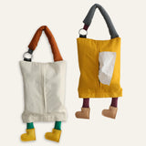 Maxbell Hanging Tissue Bag Container Portable Car Tissue Box for Home Kitchen Toilet White