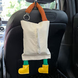 Maxbell Hanging Tissue Bag Container Portable Car Tissue Box for Home Kitchen Toilet White