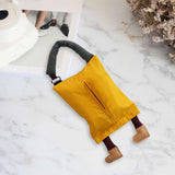 Maxbell Hanging Tissue Bag Container Portable Car Tissue Box for Home Kitchen Toilet Yellow
