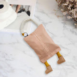 Maxbell Hanging Tissue Bag Container Portable Car Tissue Box for Home Kitchen Toilet Pink