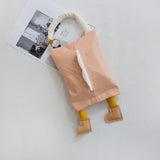 Maxbell Hanging Tissue Bag Container Portable Car Tissue Box for Home Kitchen Toilet Pink