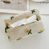 Maxbell Tissue Box Cover Linen Cloth Napkin Box Holder for Restaurants Bathroom Home