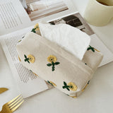 Maxbell Tissue Box Cover Linen Cloth Napkin Box Holder for Restaurants Bathroom Home