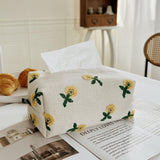 Maxbell Tissue Box Cover Linen Cloth Napkin Box Holder for Restaurants Bathroom Home