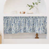 Maxbell Half Curtain Vintage Floral Pattern Window Screen Rustic Rod Pocket Curtains