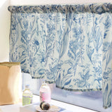 Maxbell Half Curtain Vintage Floral Pattern Window Screen Rustic Rod Pocket Curtains