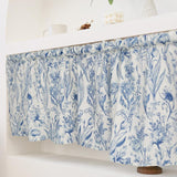 Maxbell Half Curtain Vintage Floral Pattern Window Screen Rustic Rod Pocket Curtains