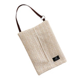 Maxbell Hanging Woven Tissue Bag Organizer Desk Tissue Box for Camping Bathroom Home Beige