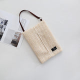 Maxbell Hanging Woven Tissue Bag Organizer Desk Tissue Box for Camping Bathroom Home Beige