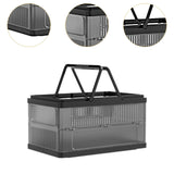 Maxbell Foldable Laundry Basket 86 L Dirty Clothes Hamper for Camp Bathroom Beach Clear Black