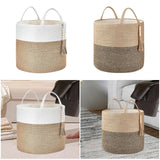 Maxbell Woven Basket Washing Clothes Organizer for Laundry Room Home Bedroom White
