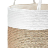 Maxbell Woven Basket Washing Clothes Organizer for Laundry Room Home Bedroom White