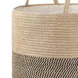 Maxbell Woven Basket Washing Clothes Organizer for Laundry Room Home Bedroom Yellow