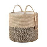 Maxbell Woven Basket Washing Clothes Organizer for Laundry Room Home Bedroom Yellow