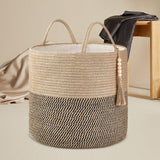 Maxbell Woven Basket Washing Clothes Organizer for Laundry Room Home Bedroom Yellow