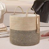 Maxbell Woven Basket Washing Clothes Organizer for Laundry Room Home Bedroom Yellow