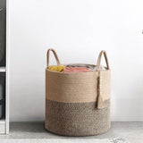 Maxbell Woven Basket Washing Clothes Organizer for Laundry Room Home Bedroom Yellow