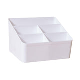 Maxbell Desktop Storage Box Stationery Organizer Remote Control Holder for Dormitory White