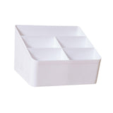 Maxbell Desktop Storage Box Stationery Organizer Remote Control Holder for Dormitory White