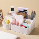Maxbell Desktop Storage Box Stationery Organizer Remote Control Holder for Dormitory White
