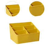 Maxbell Desktop Storage Box Stationery Organizer Remote Control Holder for Dormitory Yellow