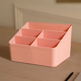 Maxbell Desktop Storage Box Stationery Organizer Remote Control Holder for Dormitory Pink