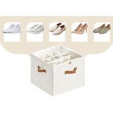 Maxbell Shoe Storage Organizer Foldable Case Shoes Container for Loafers Heels Flats White