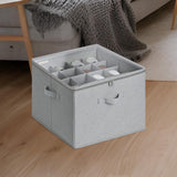 Maxbell Shoe Storage Organizer Foldable Case Shoes Container for Loafers Heels Flats Gray