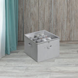 Maxbell Shoe Storage Organizer Foldable Case Shoes Container for Loafers Heels Flats Gray
