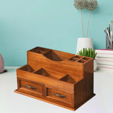 Maxbell Solid Wood Desktop Organizer Vanity Cosmetic Box for Bedroom Bathroom Beauty style A