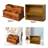 Maxbell Solid Wood Desktop Organizer Vanity Cosmetic Box for Bedroom Bathroom Beauty style A