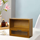 Maxbell Solid Wood Desktop Organizer Vanity Cosmetic Box for Bedroom Bathroom Beauty style B