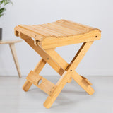 Maxbell Bamboo Folding Stool Portable Furniture Camping Chair for Fishing Beach Yard