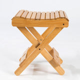 Maxbell Bamboo Folding Stool Portable Furniture Camping Chair for Fishing Beach Yard