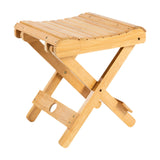 Maxbell Bamboo Folding Stool Portable Furniture Camping Chair for Fishing Beach Yard