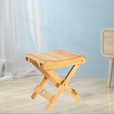 Maxbell Bamboo Folding Stool Portable Furniture Camping Chair for Fishing Beach Yard