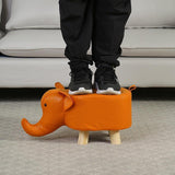 Maxbell Small Elephant Stool Doorstep Shoe Changing Stool for Hallway Patio Bathroom Orange