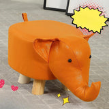 Maxbell Small Elephant Stool Doorstep Shoe Changing Stool for Hallway Patio Bathroom Orange