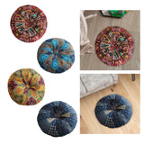 Maxbell Floor Cushion Round Comfortable Futon Cushion Bohemian Decorative Tatami Pad Red