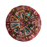 Maxbell Floor Cushion Round Comfortable Futon Cushion Bohemian Decorative Tatami Pad Red