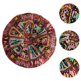 Maxbell Floor Cushion Round Comfortable Futon Cushion Bohemian Decorative Tatami Pad Red